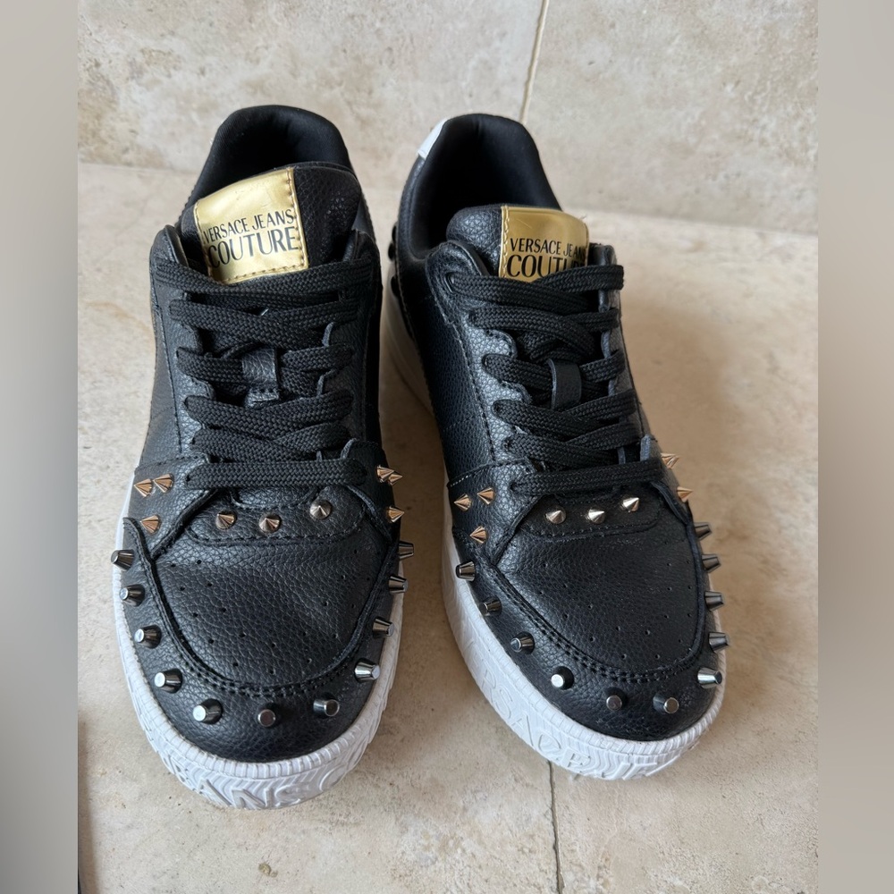Versace Jeans Couture Black Studded Women's Sneakers